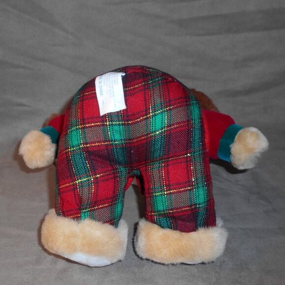 Vintage Dan Dee Snowflake Friends Dog in Top Hat Christmas Red Plaid - Picture 5 of 7